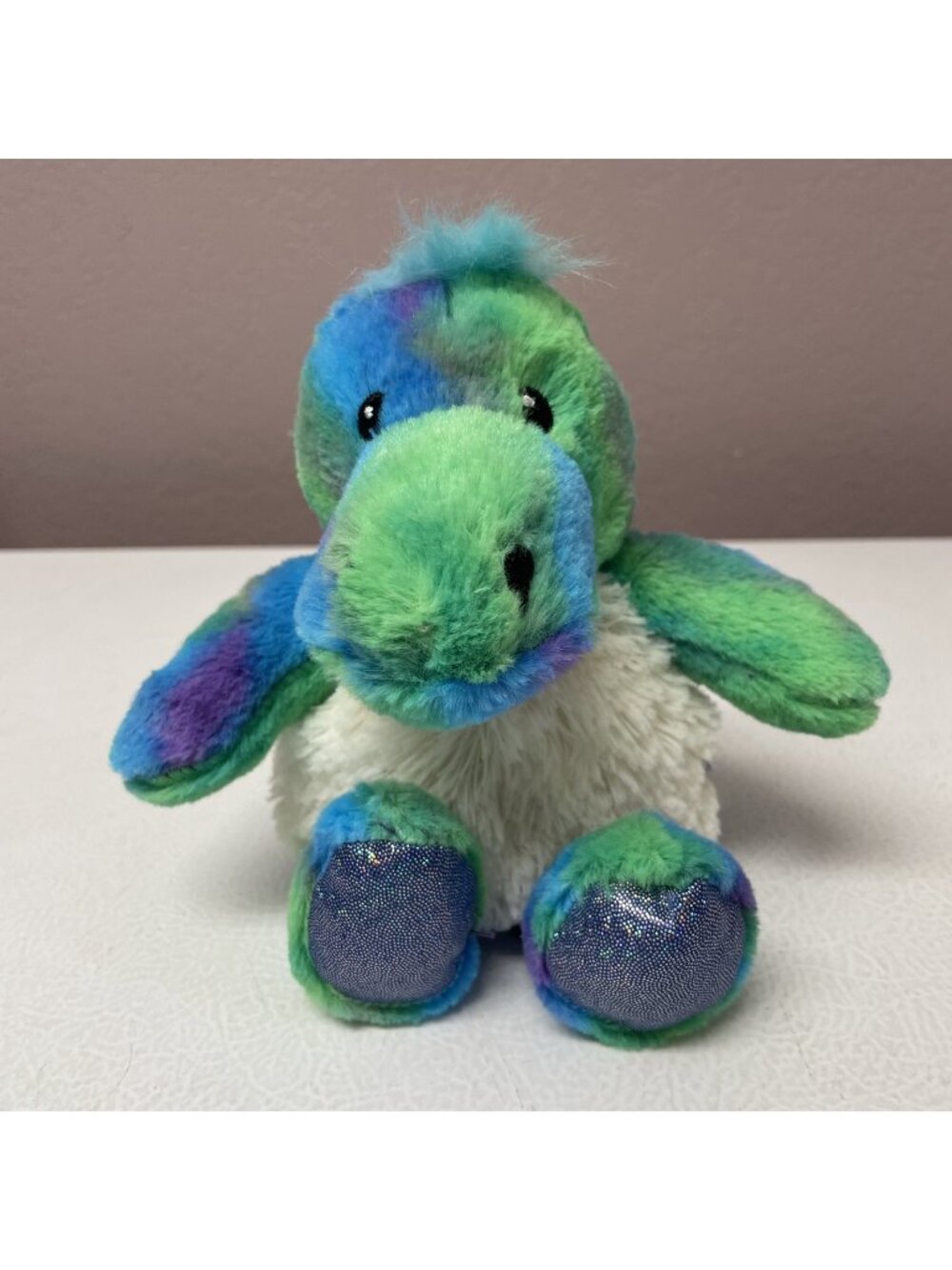 Warmies Plush Dinosaur Blue Multi Junior Mini Microwavable Heatable Stuffed Toy